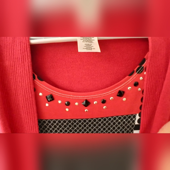 Alfred Dunner Faux‑Layered Cardigan & Tank Sweater – Size 2X - Picture 3 of 7